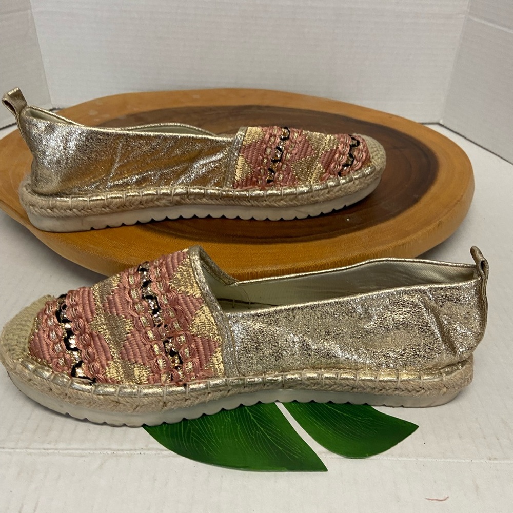 Patrizia Spring Step Blush Pink Gold Embroidered Espadrilles